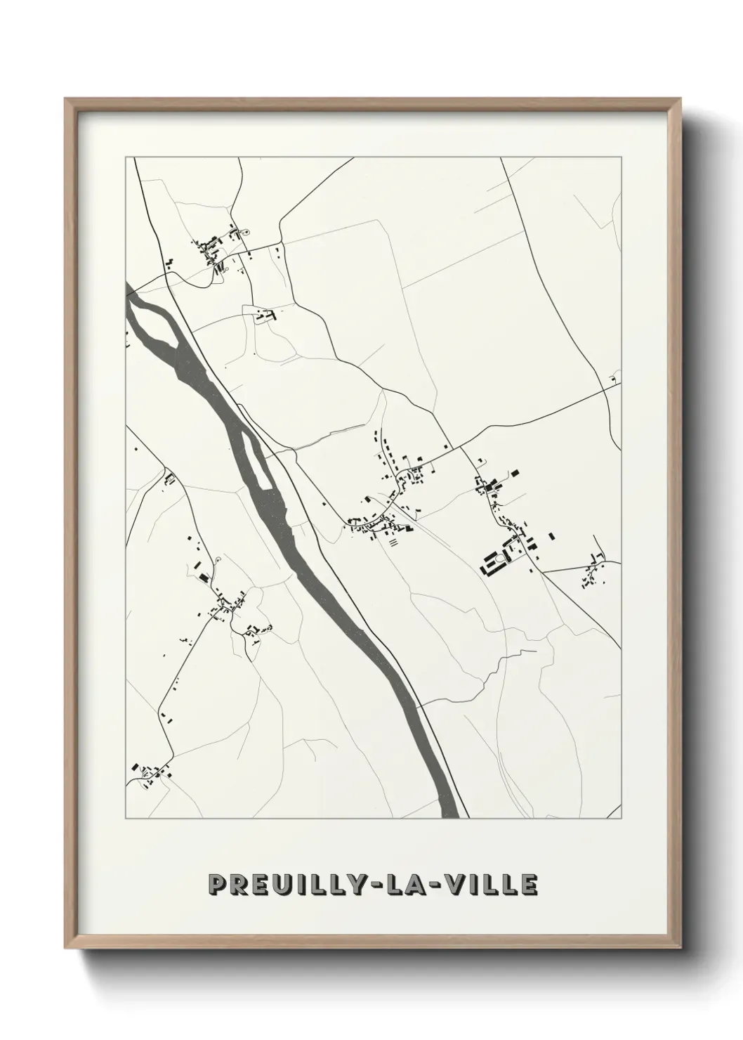 Un poster carte Preuilly-la-Ville