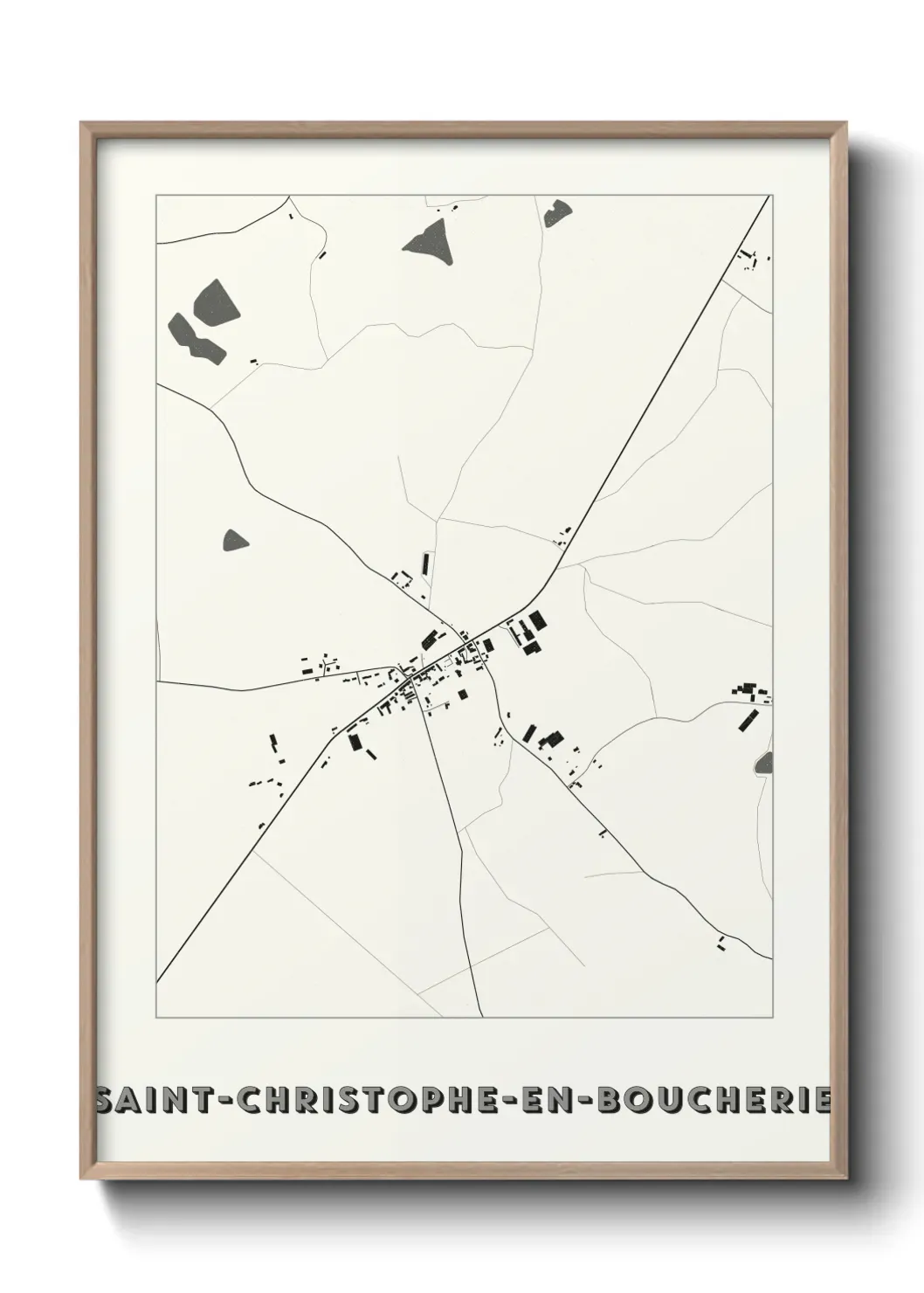Un poster carte Saint-Christophe-en-Boucherie