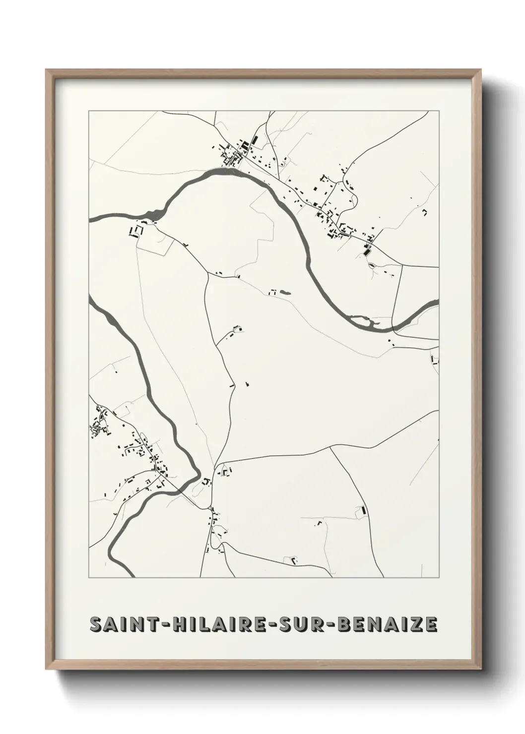 Un poster carte Saint-Hilaire-sur-Benaize