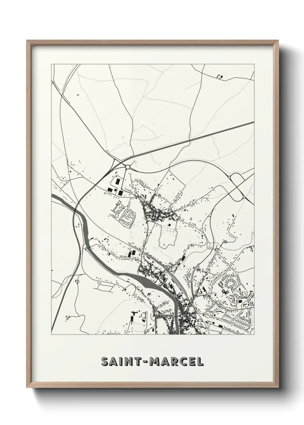 Un poster carte Saint-Marcel
