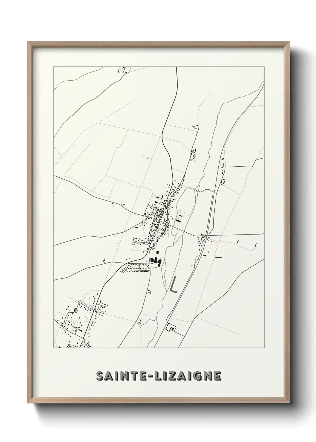 Un poster carte Sainte-Lizaigne