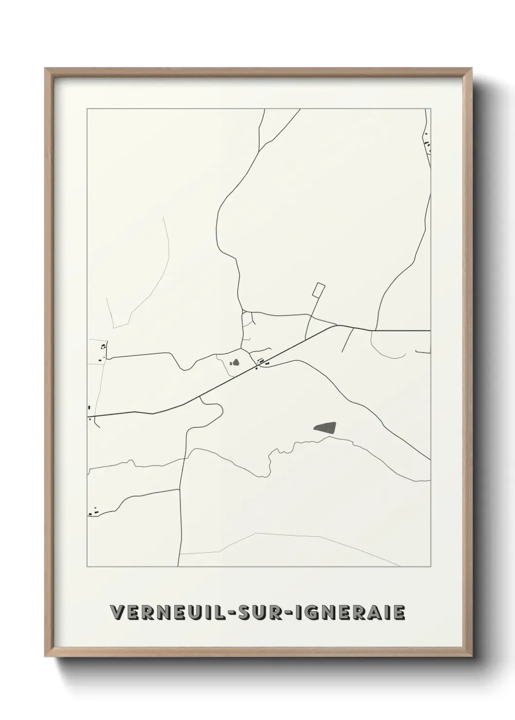 Un poster carte Verneuil-sur-Igneraie