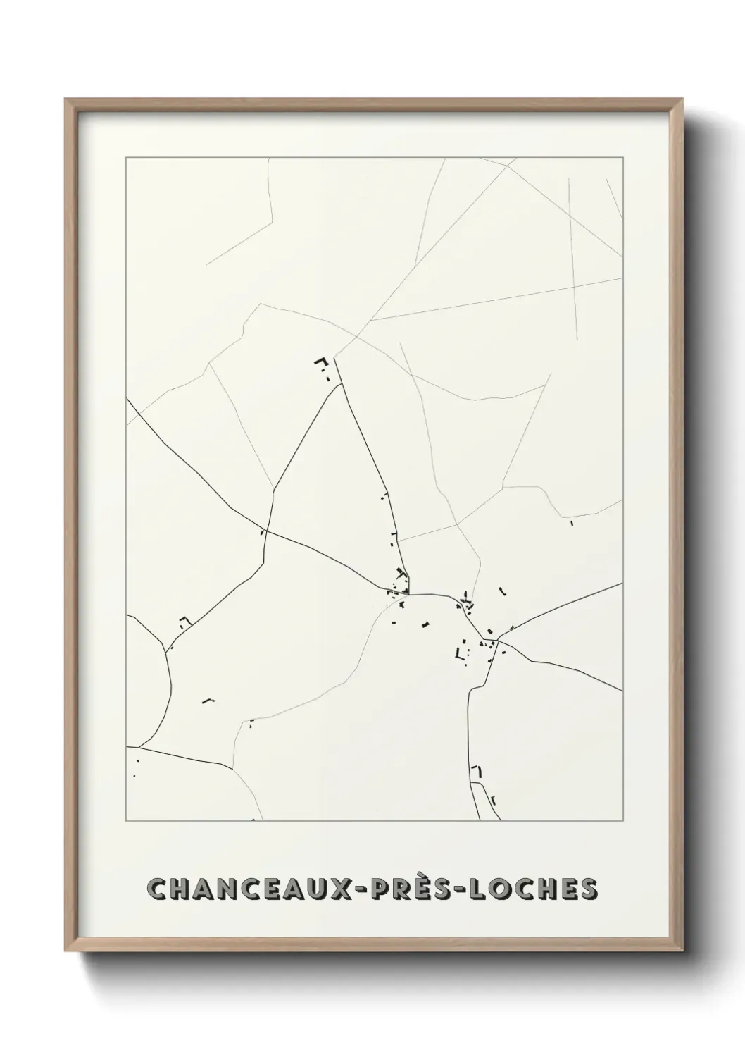 Un poster carte Chanceaux-près-Loches
