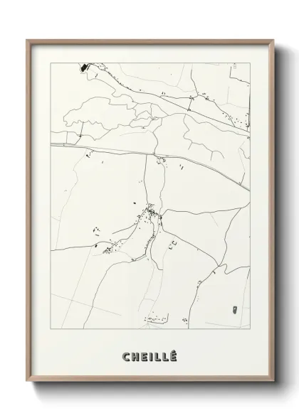 Une affiche de carte sur Cheillé
