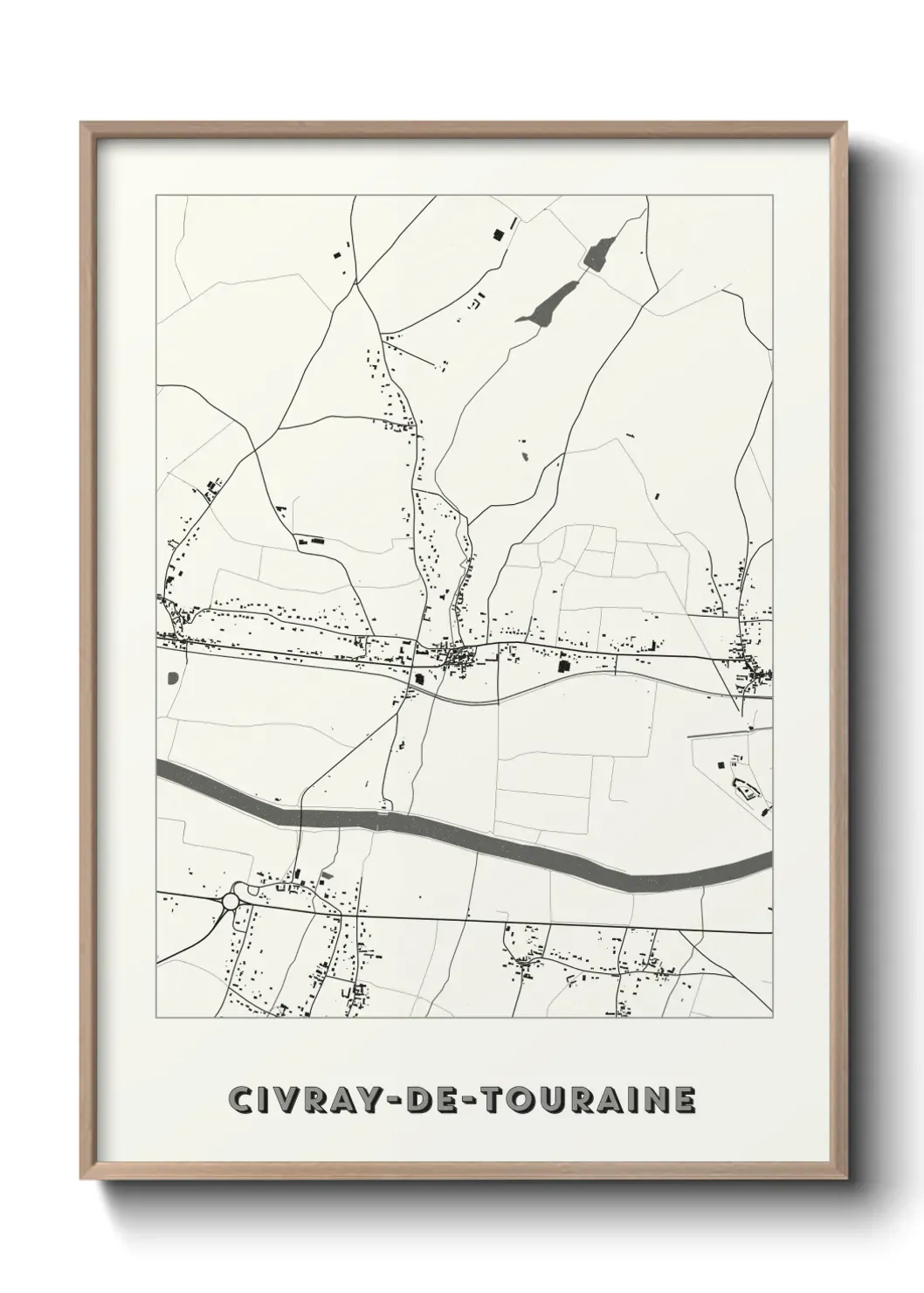Un poster carte Civray-de-Touraine