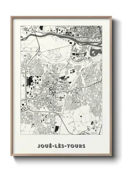 Une affiche de carte sur Joué-lès-Tours