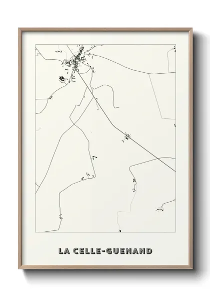 Une affiche de carte sur La Celle-Guenand