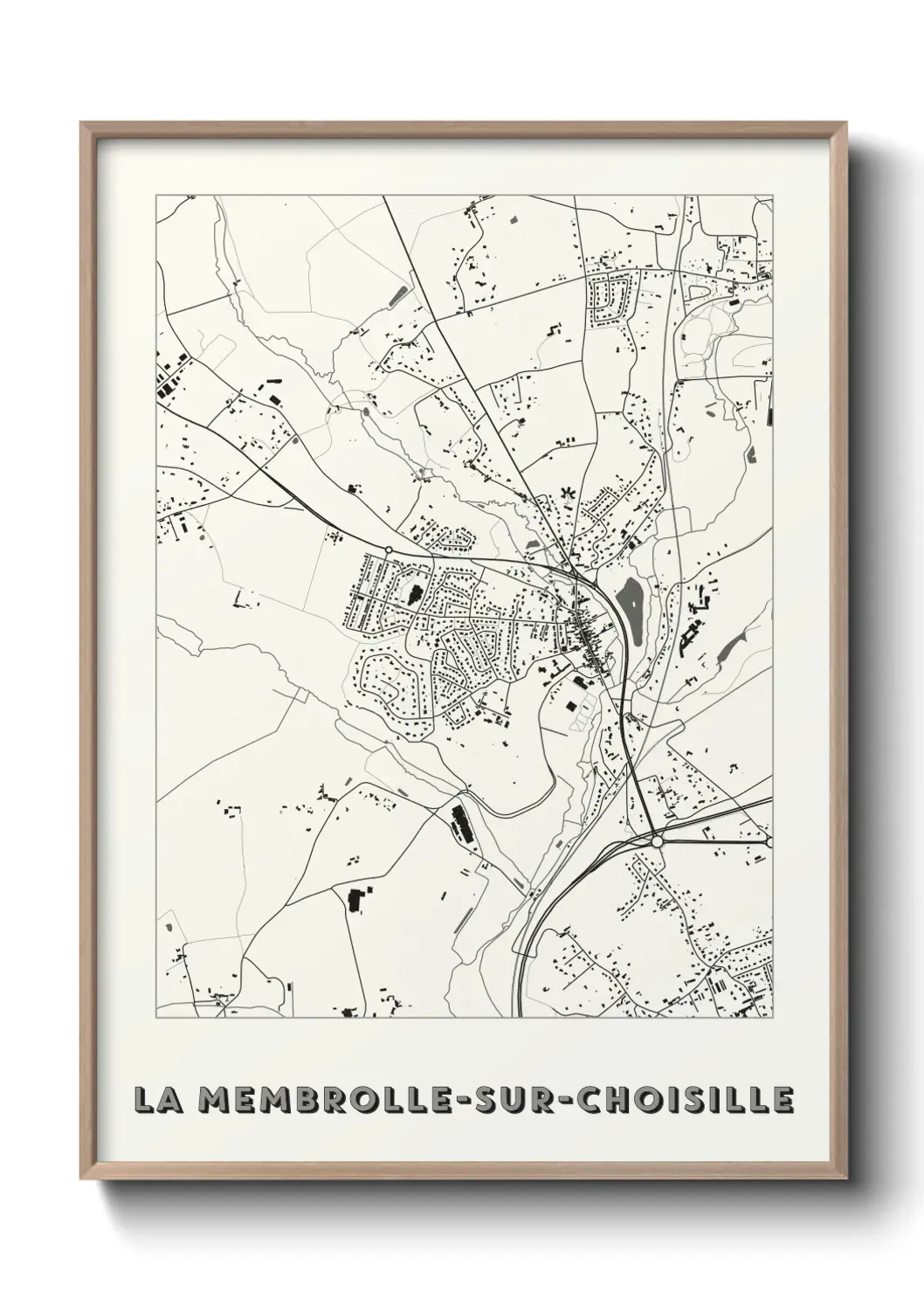 Un poster carte La Membrolle-sur-Choisille