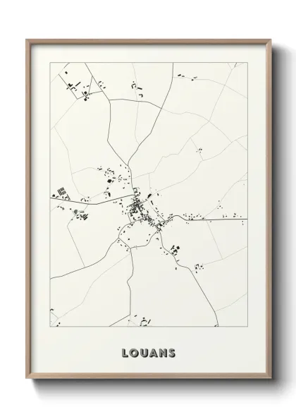 Une affiche de carte sur Louans