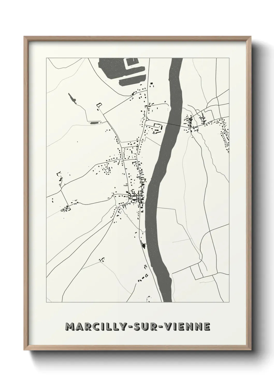 Un poster carte Marcilly-sur-Vienne
