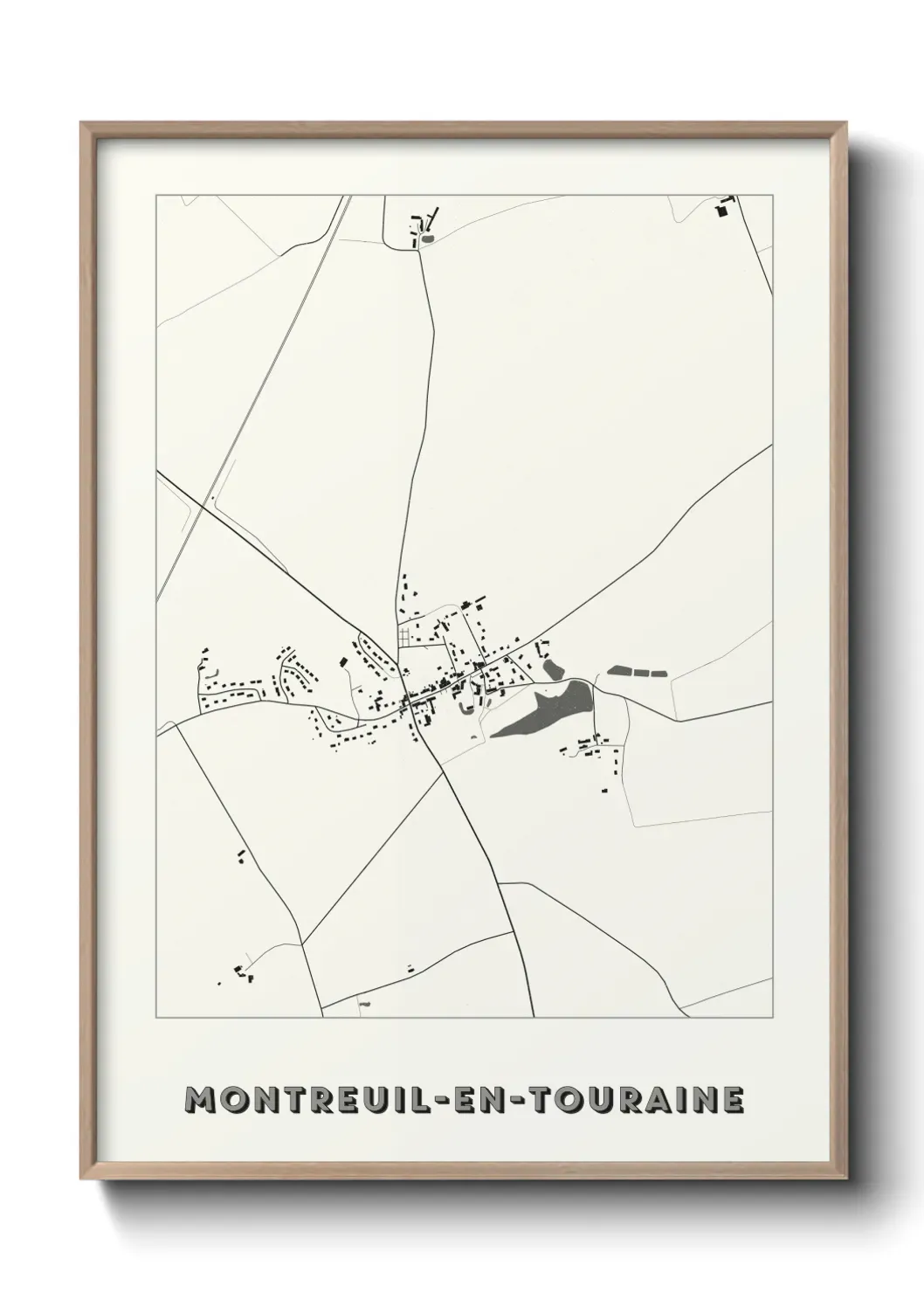 Un poster carte Montreuil-en-Touraine