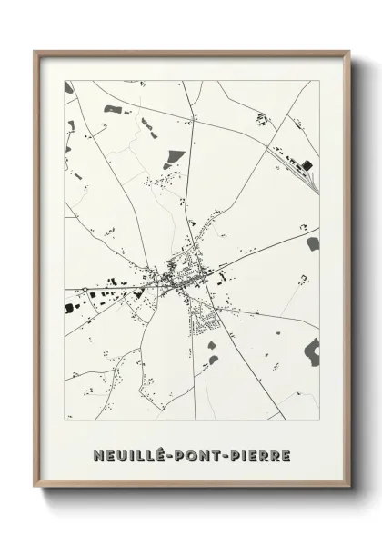 Une affiche de carte sur Neuillé-Pont-Pierre