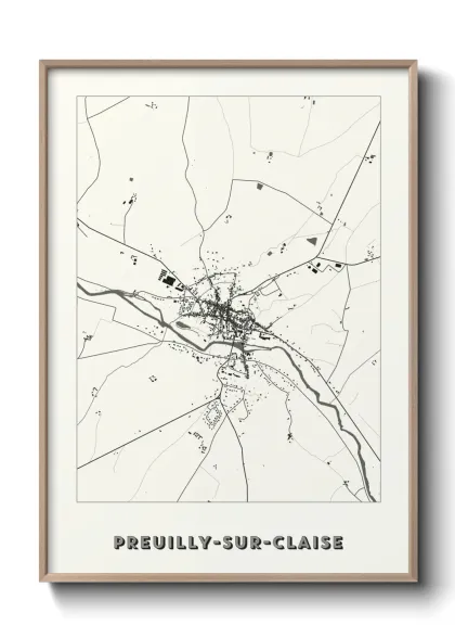Une affiche de carte sur Preuilly-sur-Claise