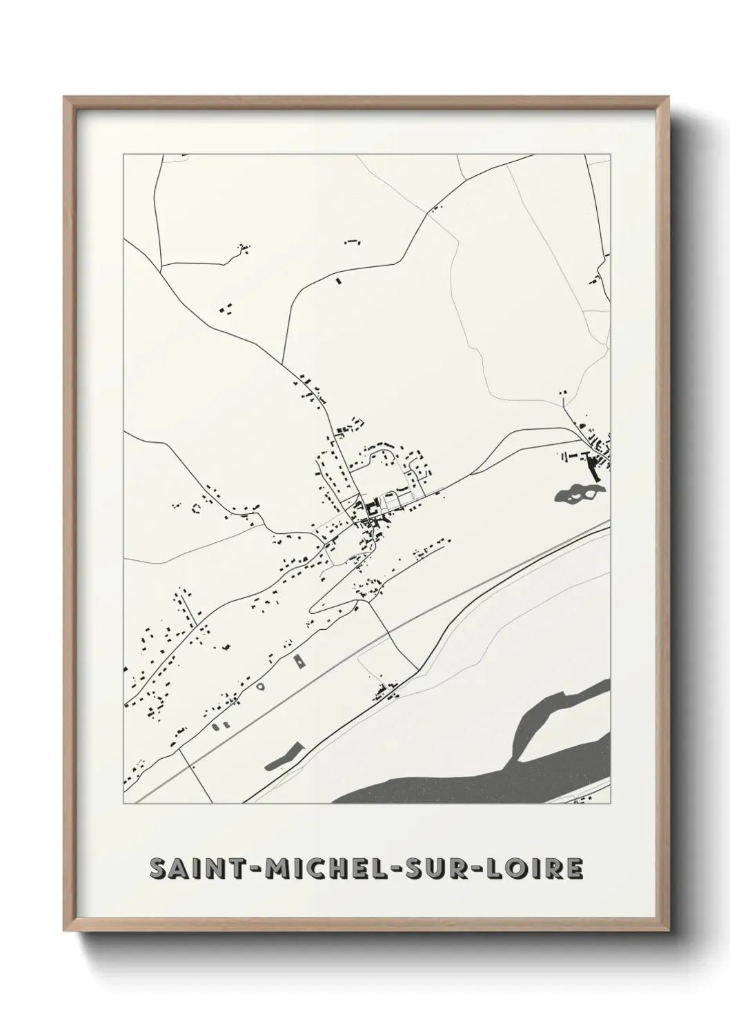 Un poster carte Saint-Michel-sur-Loire