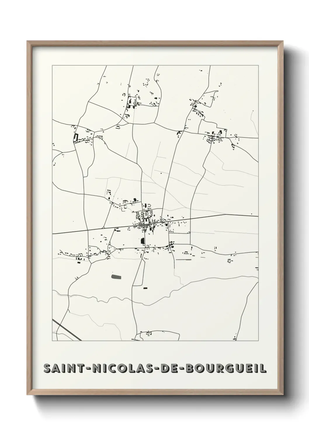 Un poster carte Saint-Nicolas-de-Bourgueil