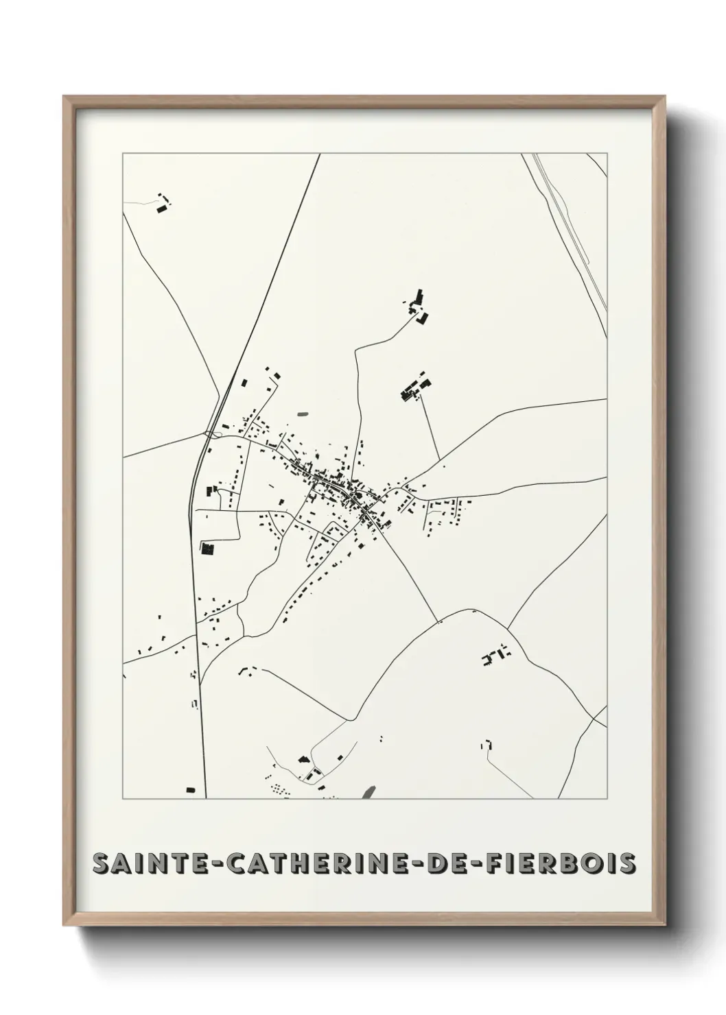 Un poster carte Sainte-Catherine-de-Fierbois