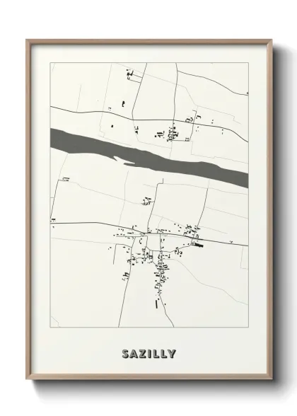 Une affiche de carte sur Sazilly