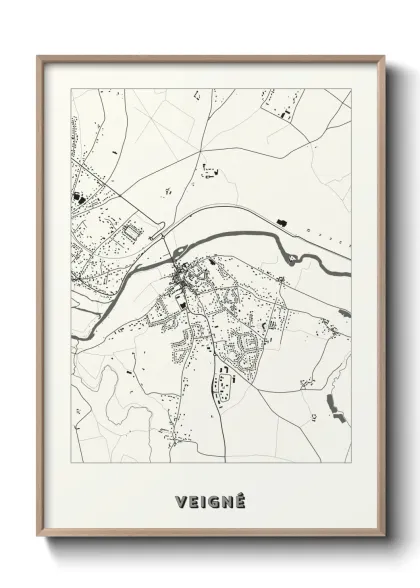 Une affiche de carte sur Veigné