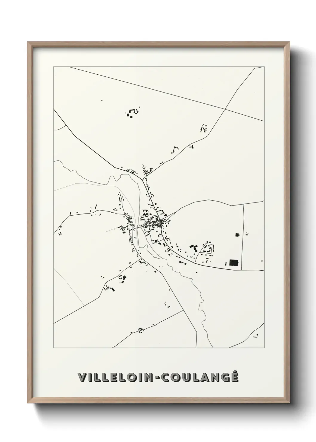 Un poster carte Villeloin-Coulangé