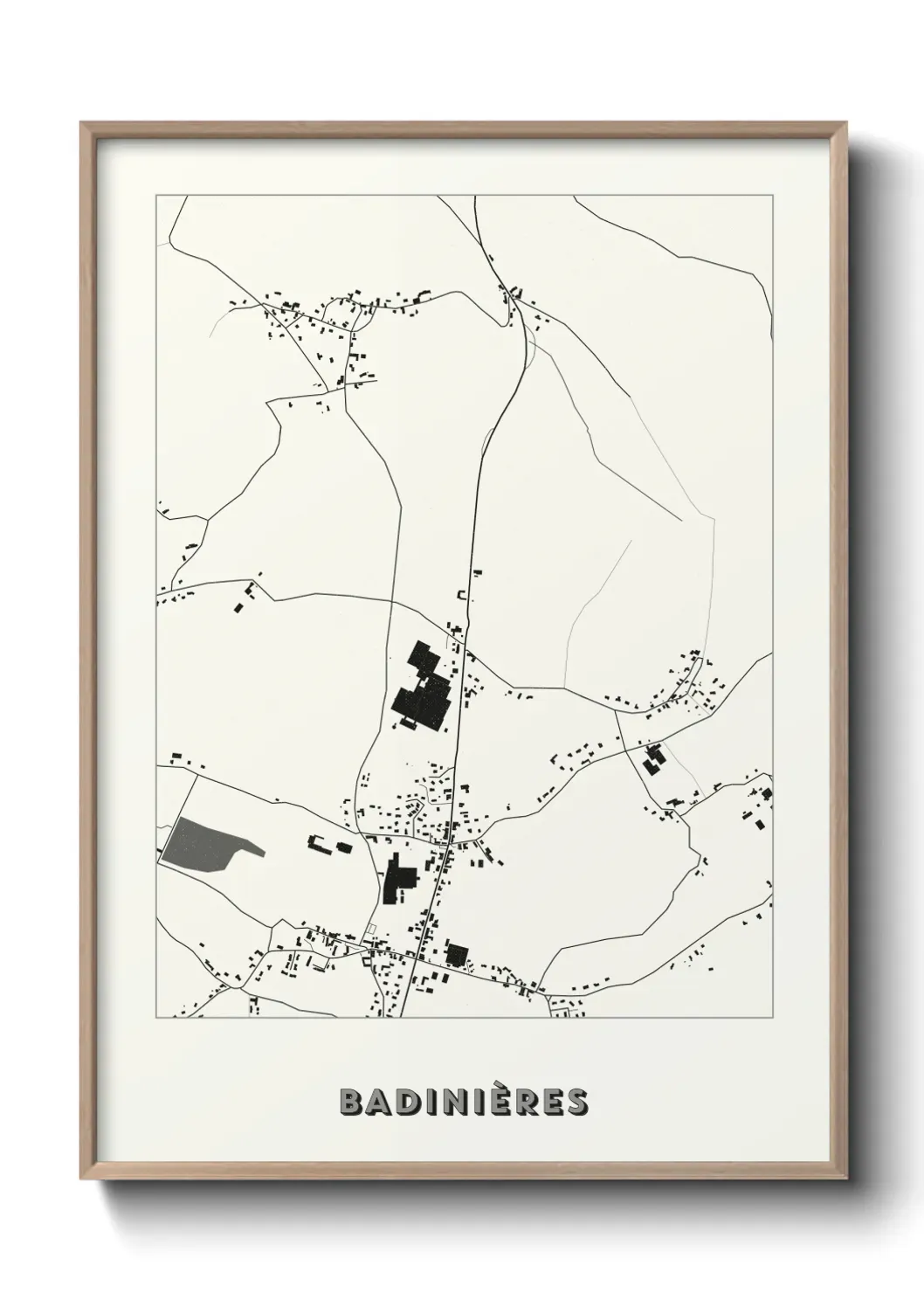 Un poster carte Badinières
