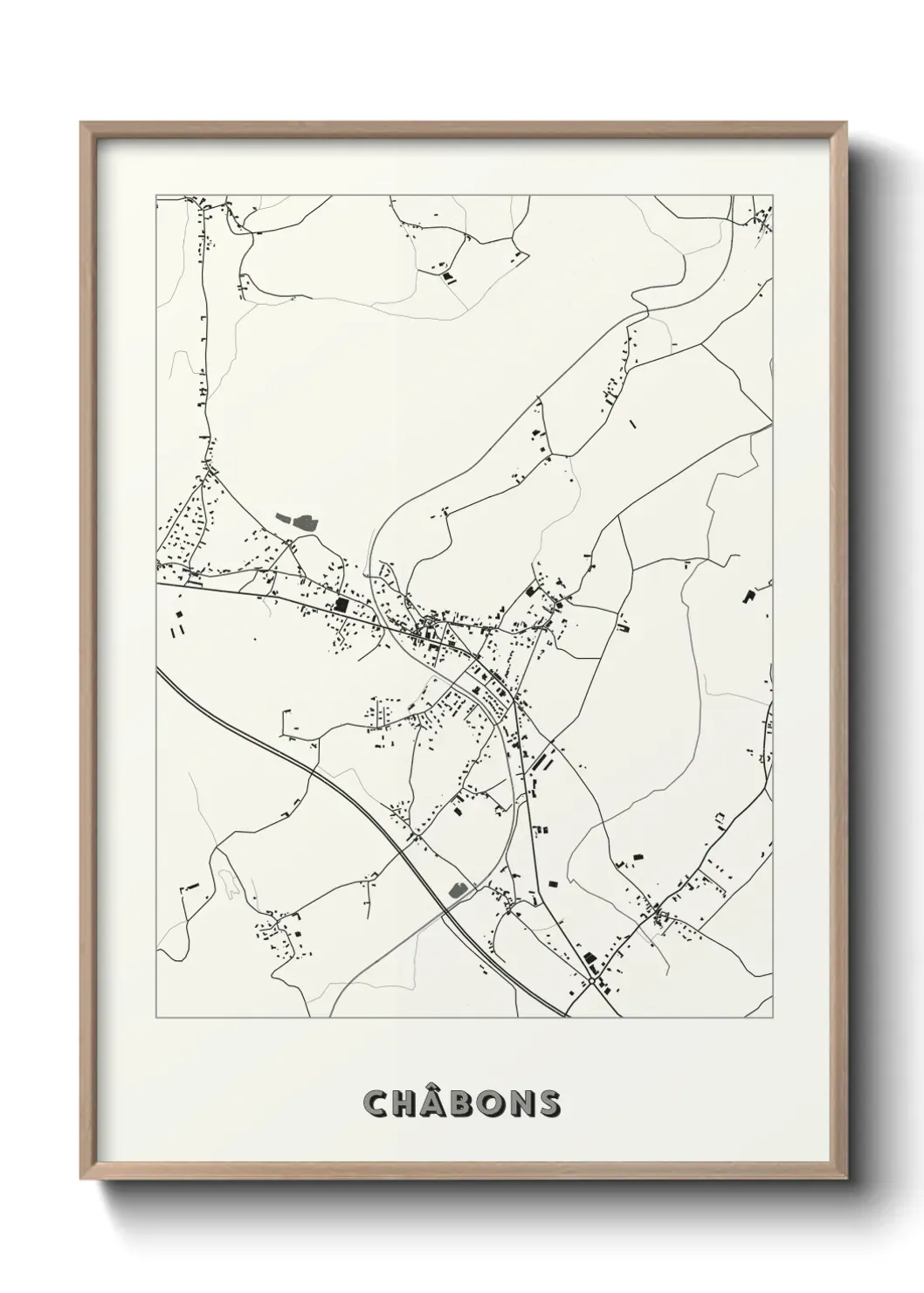 Un poster carte Châbons