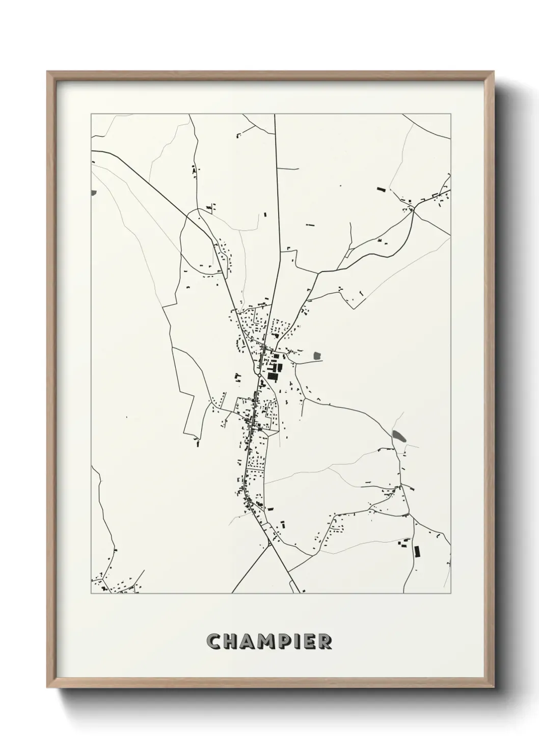 Un poster carte Champier