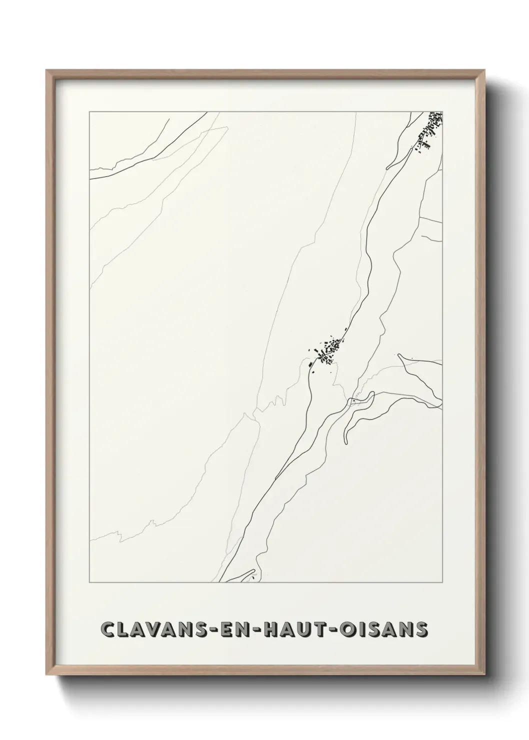 Un poster carte Clavans-en-Haut-Oisans
