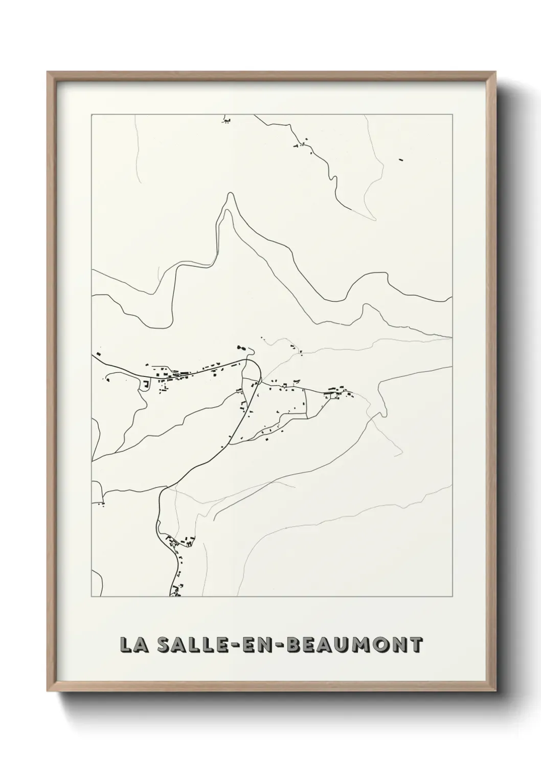 Un poster carte La Salle-en-Beaumont