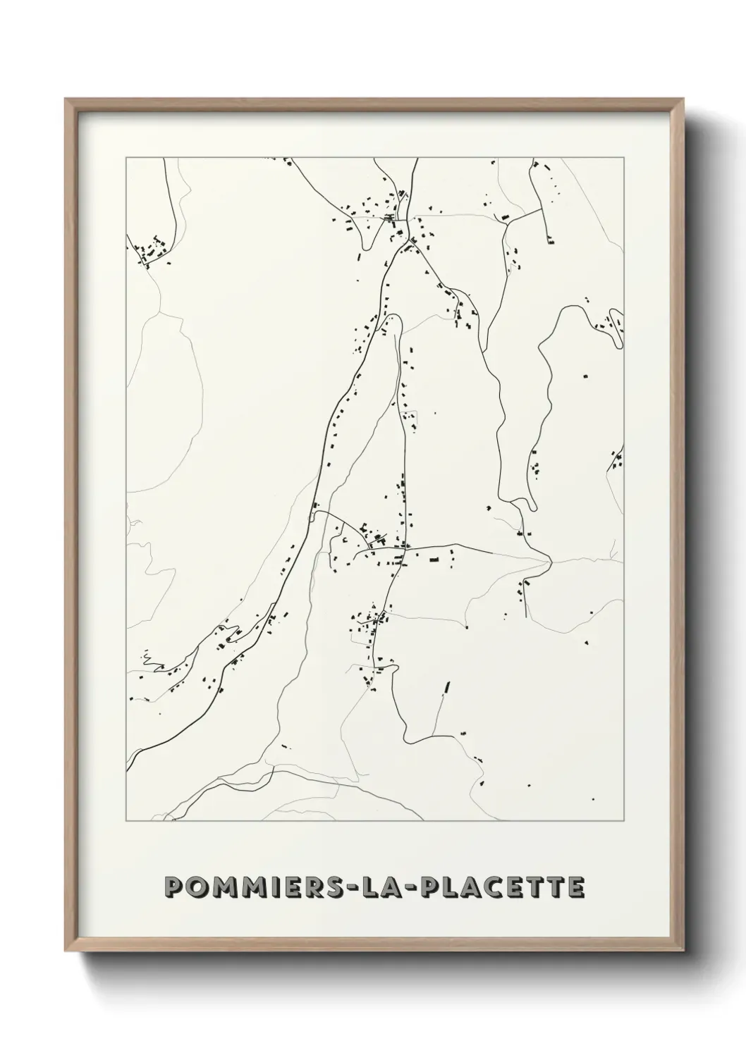 Un poster carte Pommiers-la-Placette