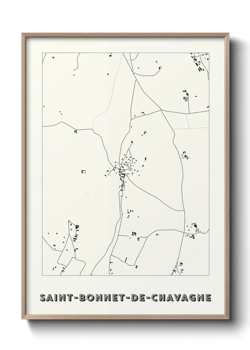 Un poster carte Saint-Bonnet-de-Chavagne
