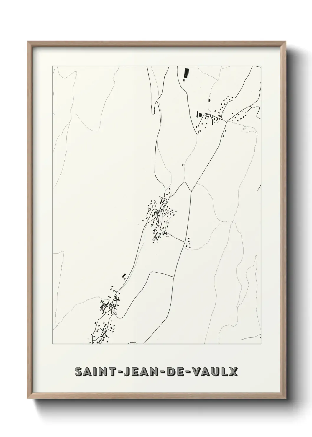 Un poster carte Saint-Jean-de-Vaulx