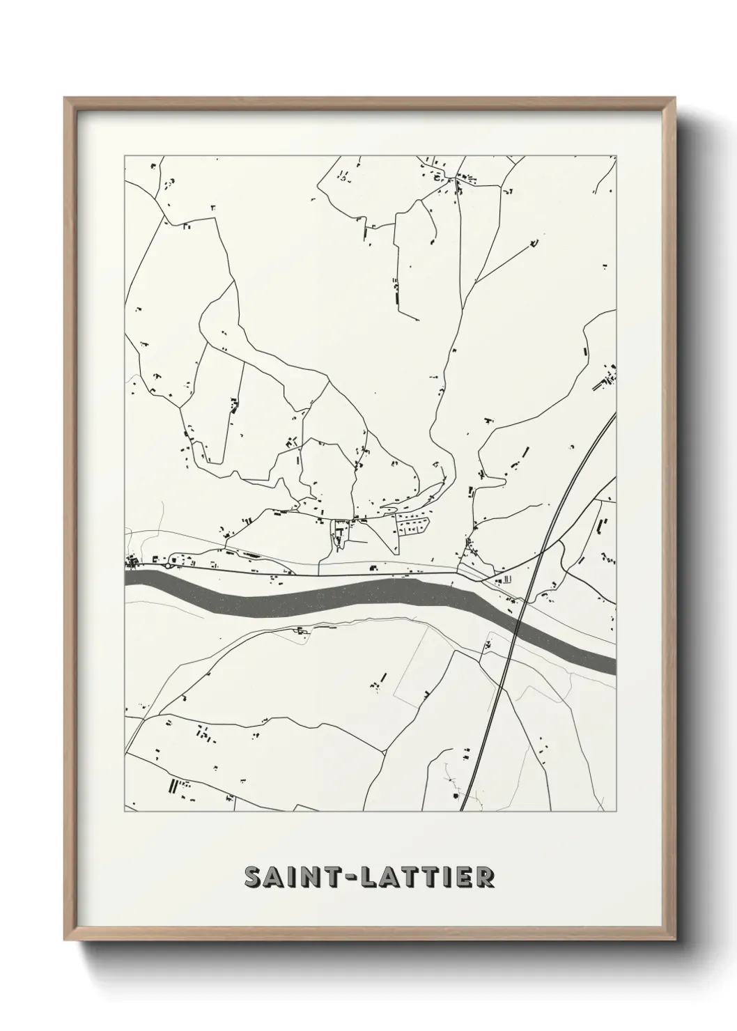 Un poster carte Saint-Lattier
