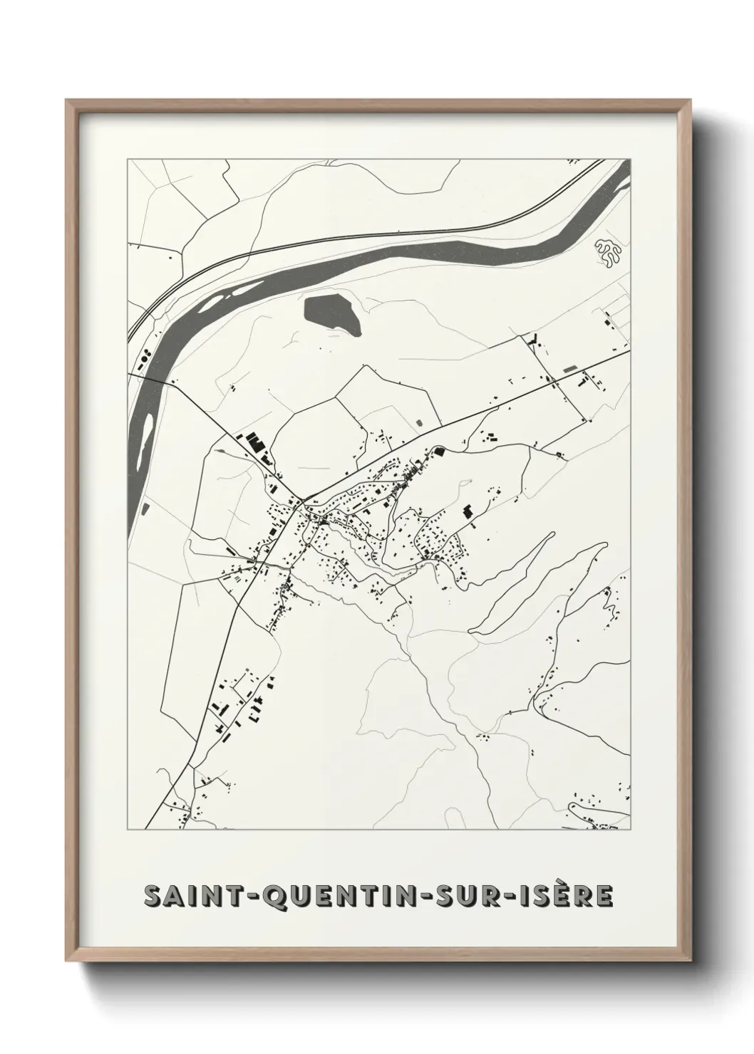 Un poster carte Saint-Quentin-sur-Isère