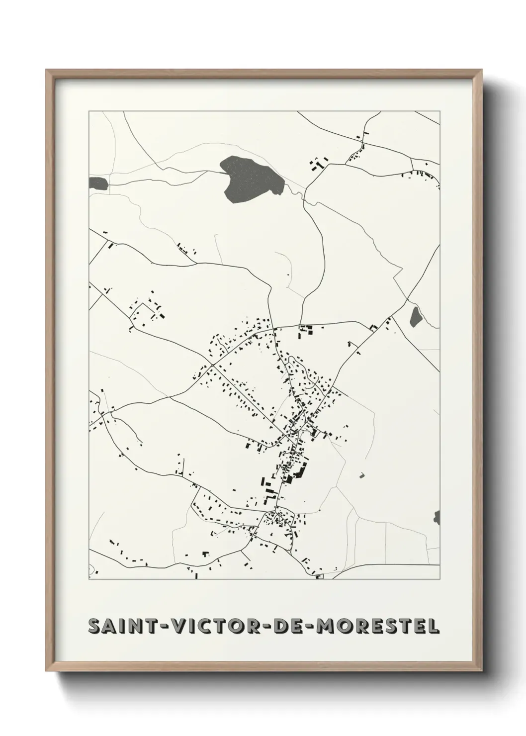 Un poster carte Saint-Victor-de-Morestel