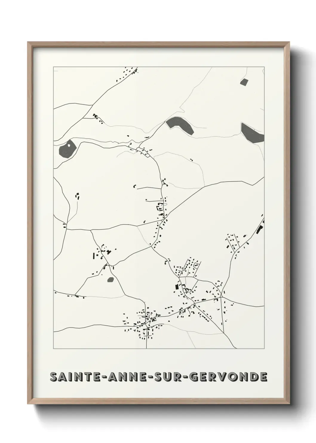 Un poster carte Sainte-Anne-sur-Gervonde