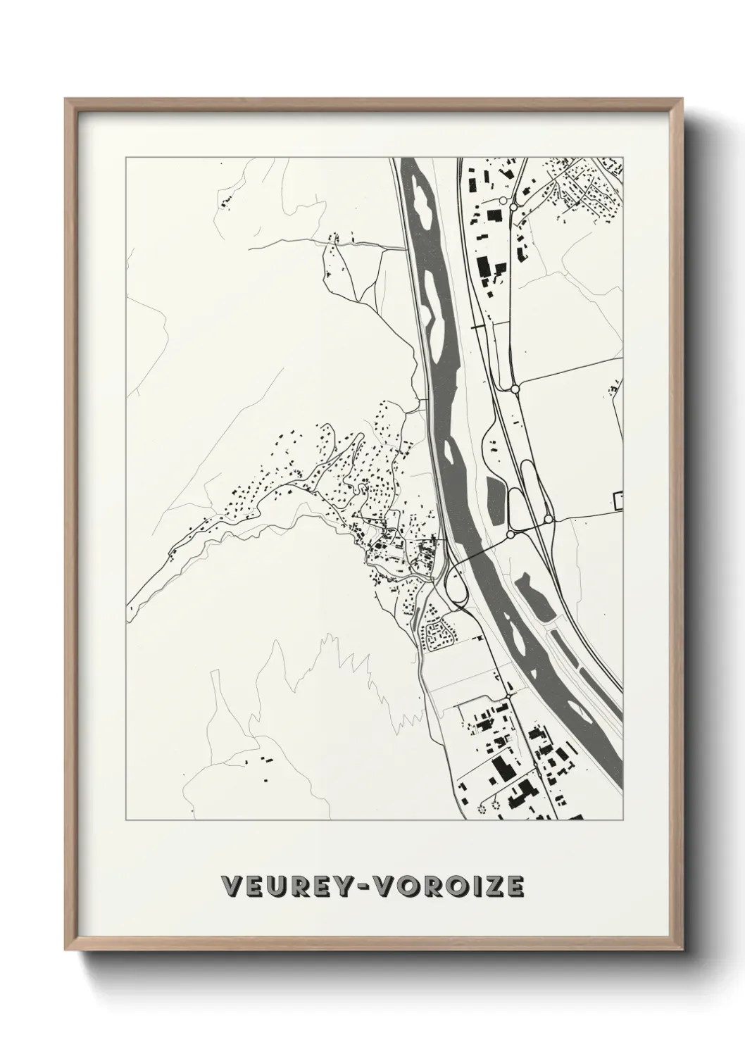 Un poster carte Veurey-Voroize