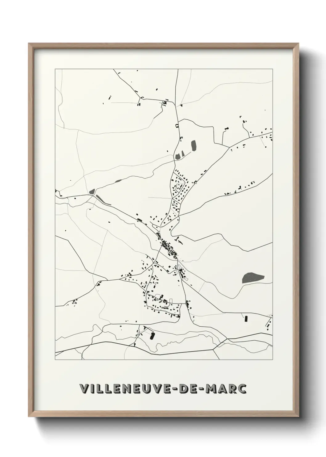 Un poster carte Villeneuve-de-Marc