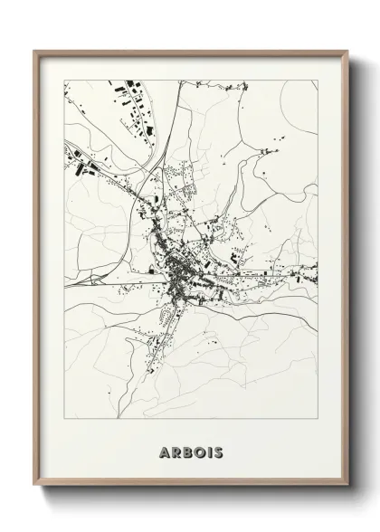 Une affiche de carte sur Arbois