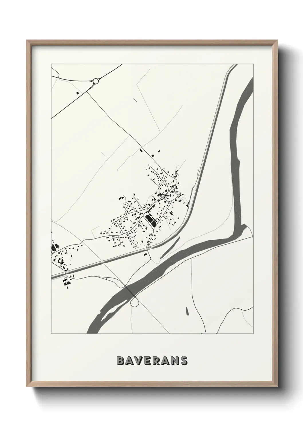 Un poster carte Baverans