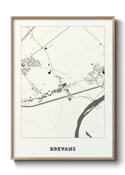 Une affiche de carte sur Brevans