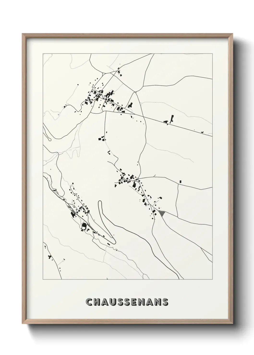 Un poster carte Chaussenans