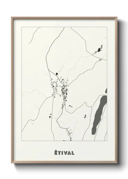 Une affiche de carte sur Étival