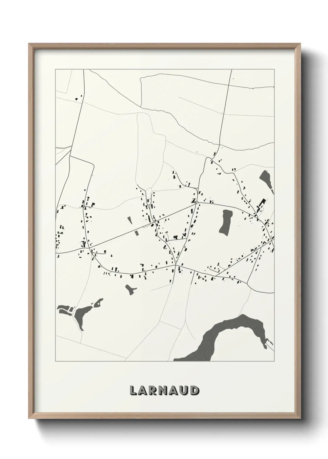 Un poster carte Larnaud