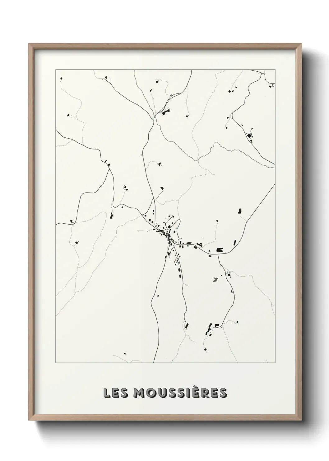Un poster carte Les Moussières