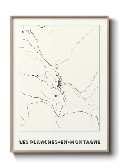 Une affiche de carte sur Les Planches-en-Montagne