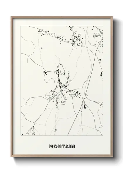 Une affiche de carte sur Montain