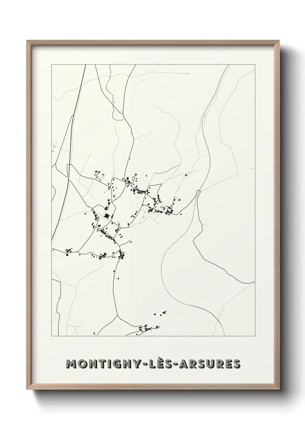 Un poster carte Montigny-lès-Arsures