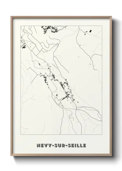 Une affiche de carte sur Nevy-sur-Seille