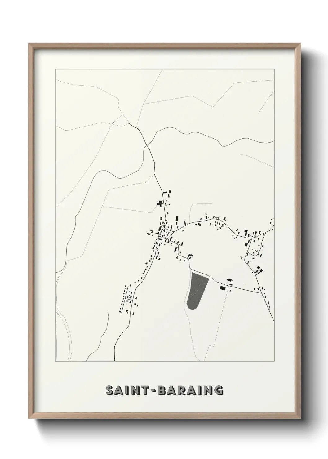Un poster carte Saint-Baraing