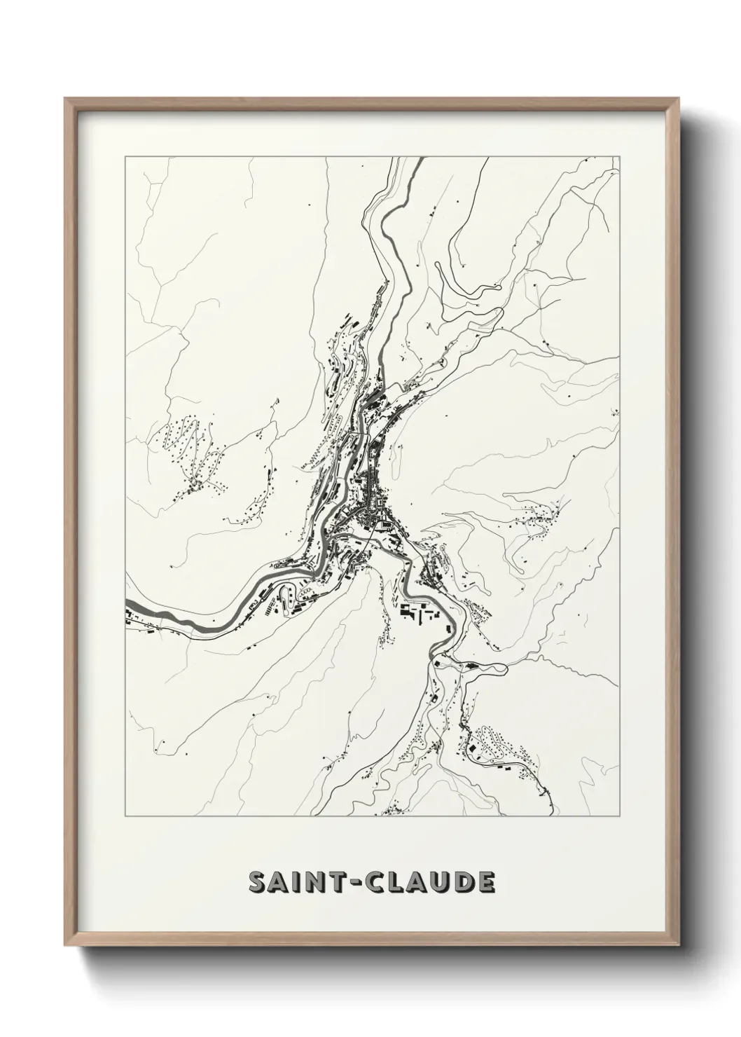 Un poster carte Saint-Claude